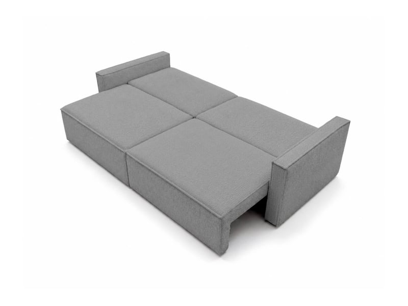  Farah - canapé droit 3 places convertible accoudoirs slim en tissu bouclettes généreuses  - Conforama C