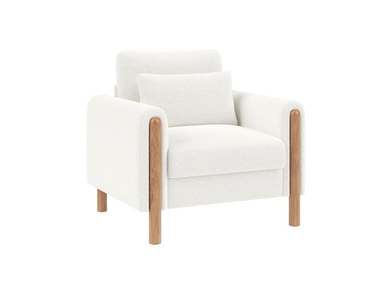 Fauteuil relax en teddy avec coussin épais et structure stable, pour salon, bureau ou chambre, blanc - Conforama D