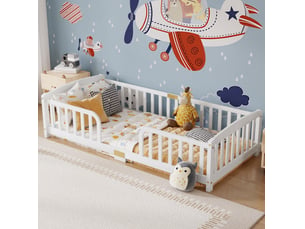 Lit simple 90x200 cm HAVRYA coloris blanc