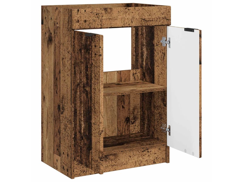  Armoire sous évier de salle de bain, meuble de rangement bois ancien shl8855  - Conforama D