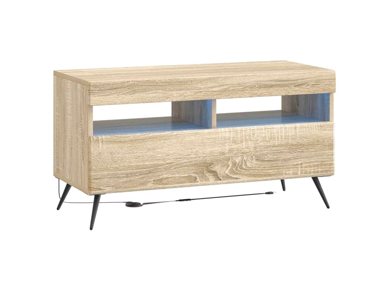 Meuble tv - banc tv - meuble de rangement led breda 3 pcs chêne sonoma bois d'ingénierie - Conforama E