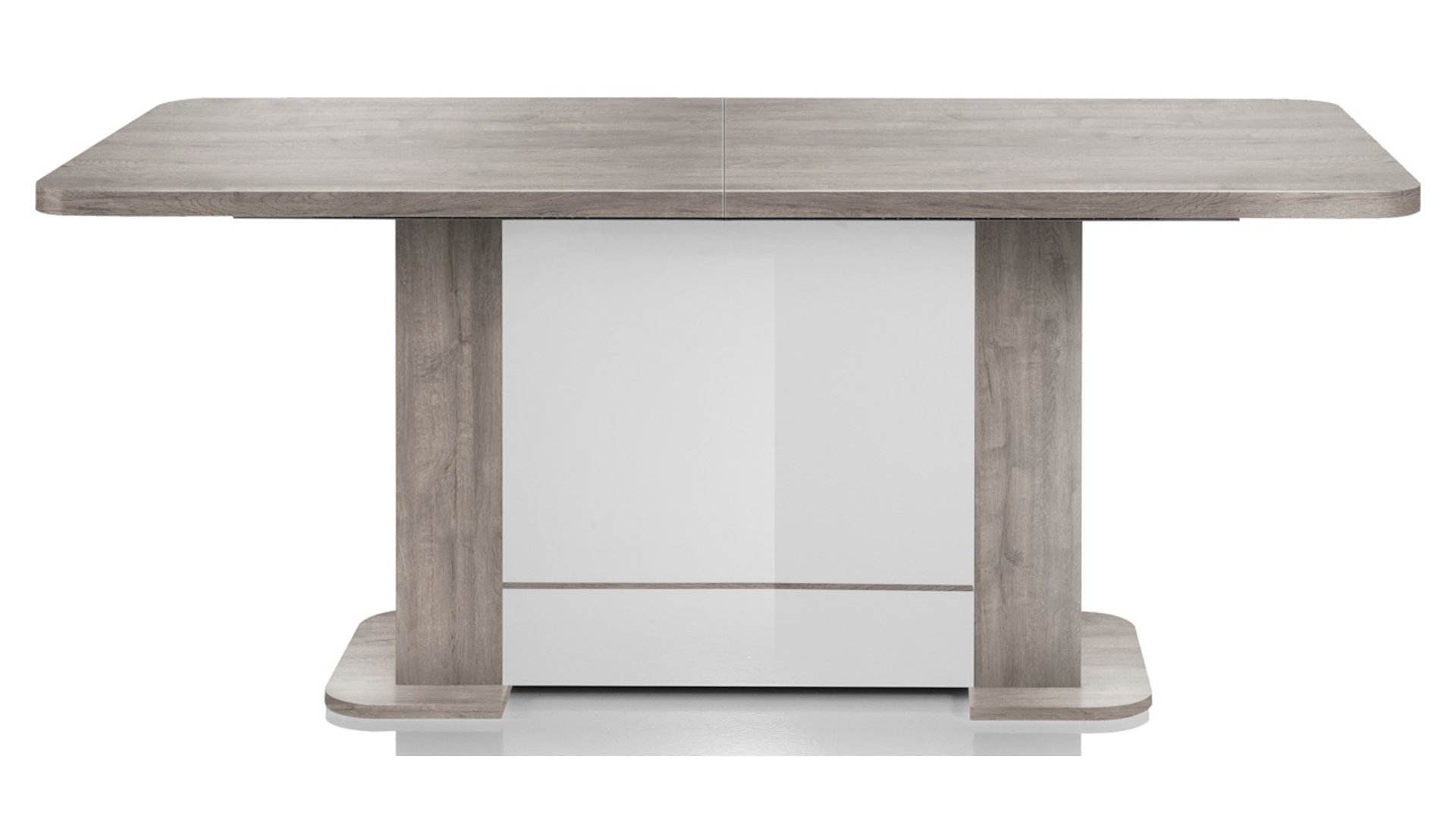 Table 180 cm avec allonge BELLARIA coloris blanc/chêne gris bicolore 78 Conforama