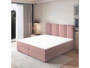 Lit avec rangement 140x200 cm <strong>MASSENO</strong>  <strong></strong> coloris rose