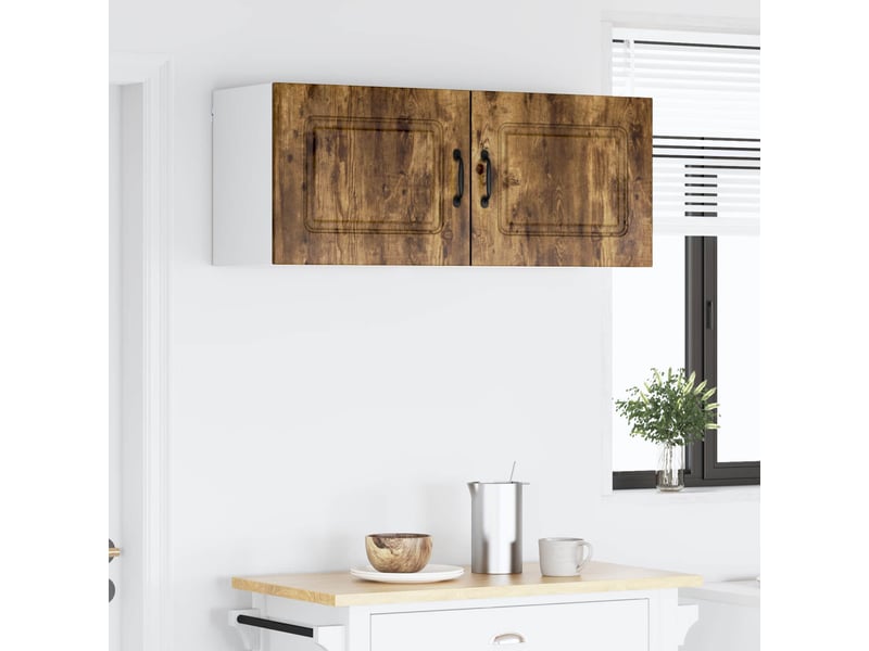 Meuble mural de cuisine | armoire de cuisine 2 pcs chêne fumé shl6308 - Conforama D