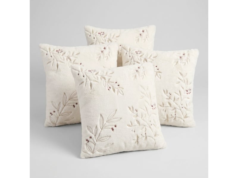 Coussin décoratif avec motif feuilles 45x45 cm winterberg - Conforama A