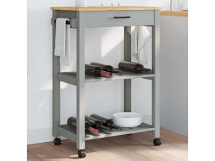 Desserte de cuisine, chariot de rangement monza 60x40x88,5 cm bois massif de pin shl62304