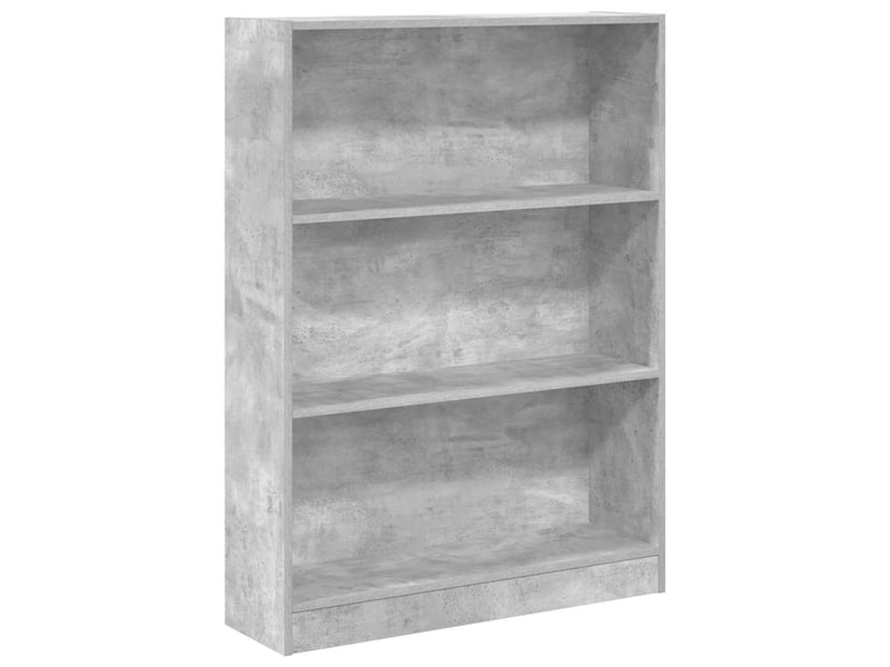  Bibliothèque, meuble de rangement salon gris béton 80x24x109 cm bois d'ingénierie  - Conforama A