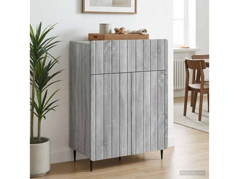  Buffet - bahut - meuble de rangement sonoma gris 66 x 34,5 x 92 cm bois d'ingénierie  - Conforama D