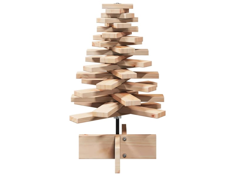  Arbre de noël, sapin de noël en bois pour décoration 60 cm bois massif de pin shl7362  - Conforama C