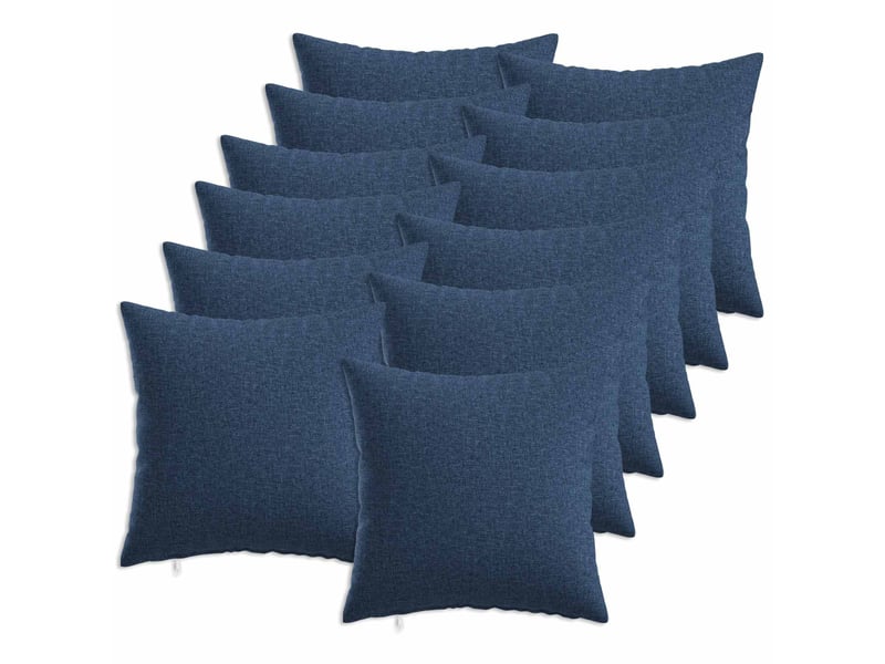  Lot de 12 coussins avec oreiller, coussins décoratifs heerlen bleu tissu cf50089  - Conforama B