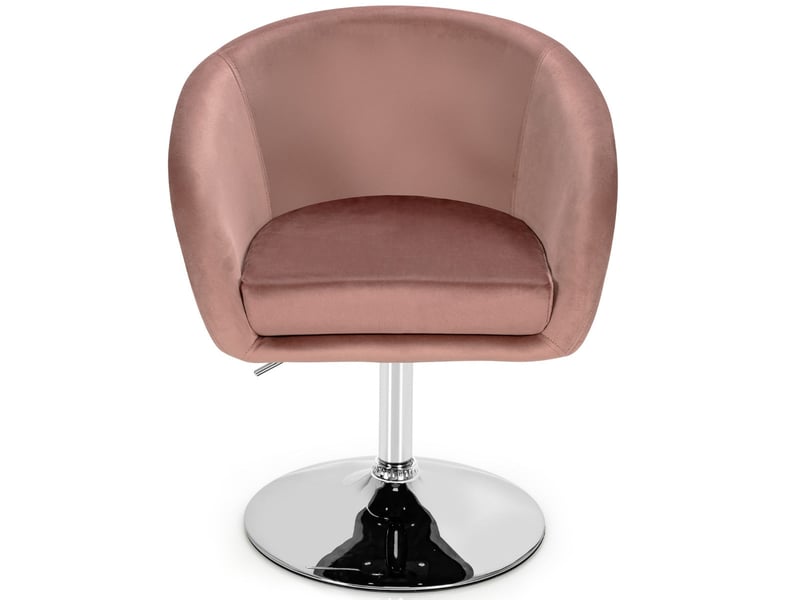  Chaise de bar pivotante réglable 72 à 86 cm confort d'assise ergonomique ambiance moderne en velours rose 20_0011268  - Conforama A