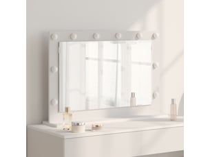 Miroir rectangulaire à fixer coloris blanc <strong></strong>  <strong></strong> - 80 cm x 55 cm