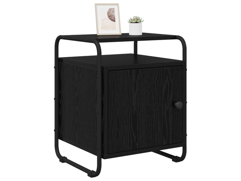  Table de chevet - cabinet de chevet - table de nuit 2 pc chêne noir bois d'ingénierie  - Conforama B