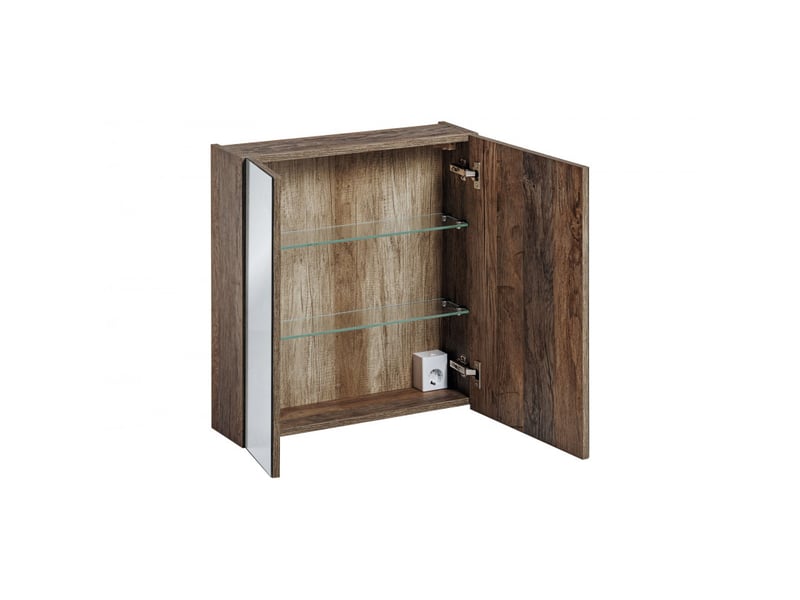 Ensemble salle de bain double vasques 140 cm + 5 éléments - rosario oak - Conforama E