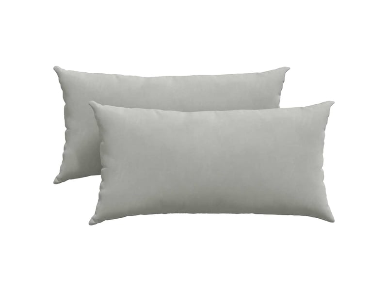 Lot de 2 coussins de canapé, coussins décoratifs tissu gris clair 80 x 40 cm cf58850 - Conforama A