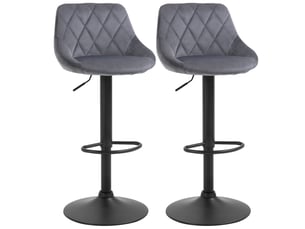 tabouret de bar assise réglable en hauteur <strong>STILVORA</strong> - gris hauteur d'assise 60 cm vendu Par paire