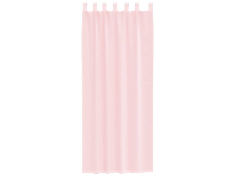 Lot de 2 rideaux en voile, voilages avec passe-tringles rose clair cf44483  - Conforama D