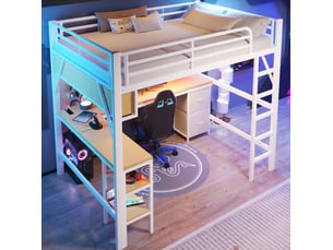 Lit mezzanine 140x200 cm MEUBLIV   coloris blanc