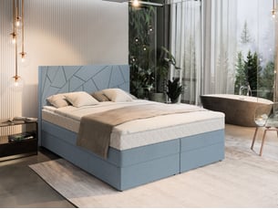 Lit avec rangement 140x200 cm <strong>MASSENO</strong> <strong></strong> coloris bleu