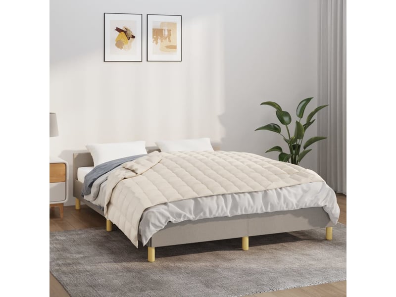  Couverture lestée adulte crème clair 135x200 cm 6 kg tissu shl58550  - Conforama B