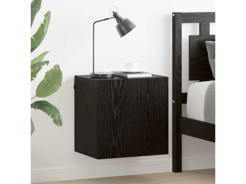  Lot de 2 meuble tv mural, meuble tv suspendu chêne noir bois d'ingénierie shl11753  - Conforama B