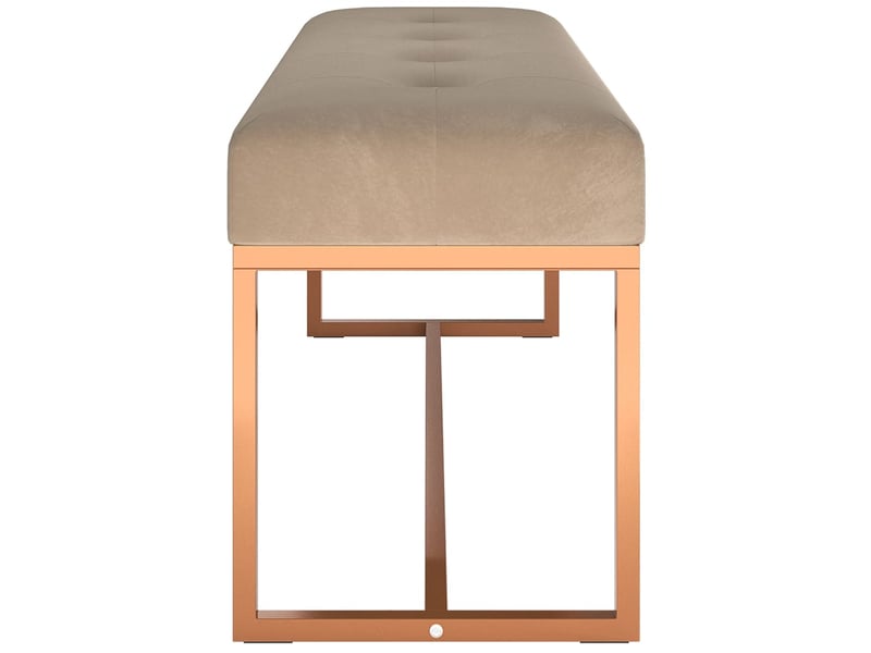  Banc d'entrée, banc d'intérieur beige 110x36x45 cm velours  - Conforama D