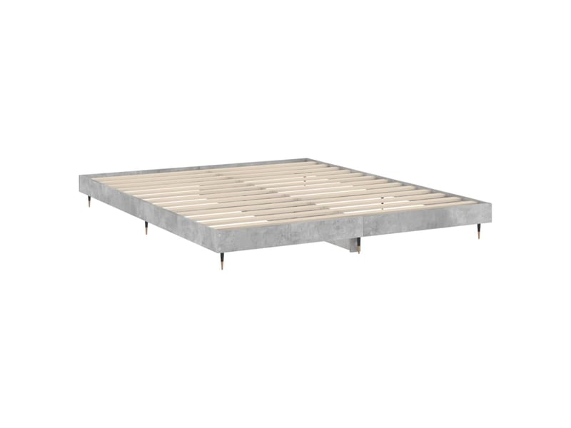  Lit double- lit adulte -  cadre de lit sans matelas gris béton 200x200 cm  - Conforama D