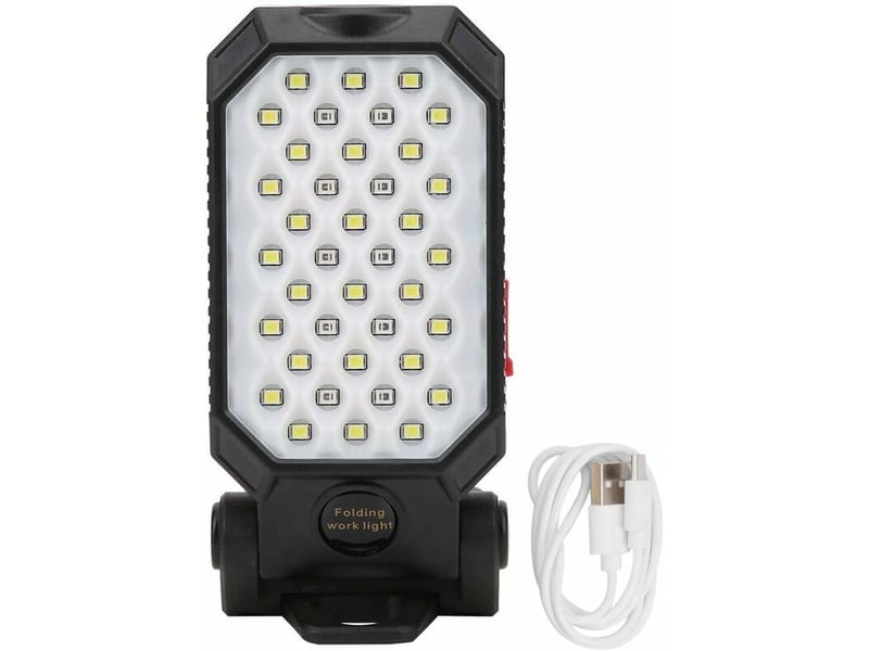Lampe d'atelier à led cob, lampe de poche rechargeable, lampe de maintenance à 39 led avec base magnétique - Conforama A