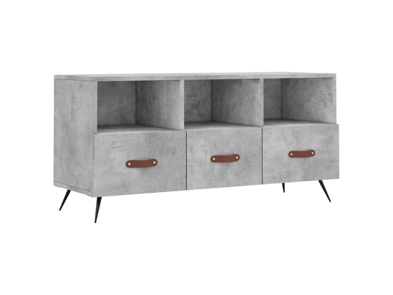  Meuble tv - banc tv - meuble de rangement gris béton 102x36x50 cm bois d'ingénierie  - Conforama A