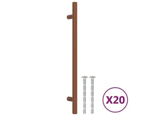Poignées d'armoire, 20 unités, en bronze, acier inoxydable cfe3418031
