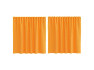 Lot de 2 rideaux en voile, voilages avec boucles orange 140x140 cm cf44308