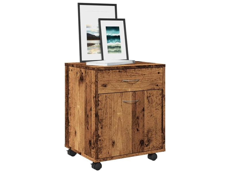  Armoire de rangement, armoire à roulettes vieux bois 45x38x54 cm bois d'ingénierie  - Conforama B