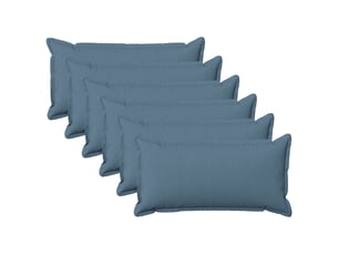 Lot de 6 coussins, coussins décoratifs houten bleu denim lin synthétique cf56543
