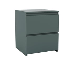 Table de chevet denver, commode de nuit, chambre, rangement, grand, 2 tiroirs, vert