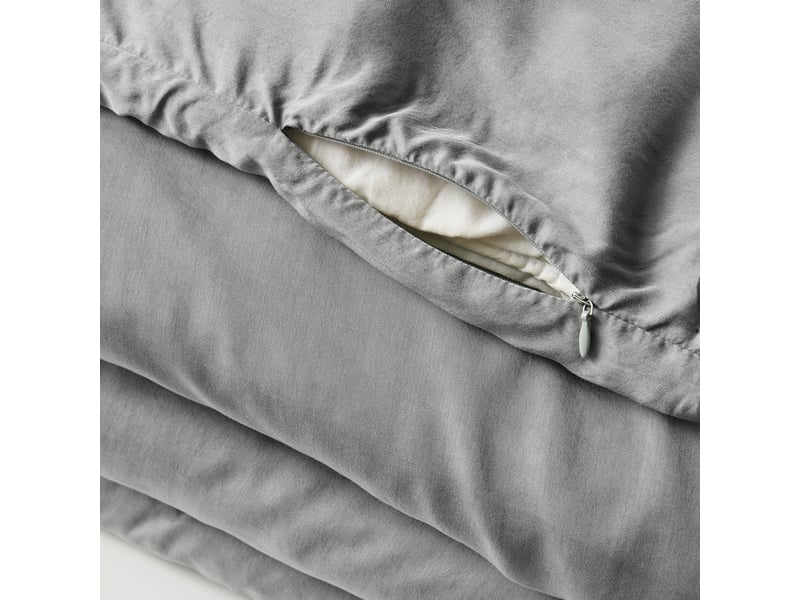  Housse de couette 140x200 cm lyocell gabrielle granit PD24938 - Conforama B