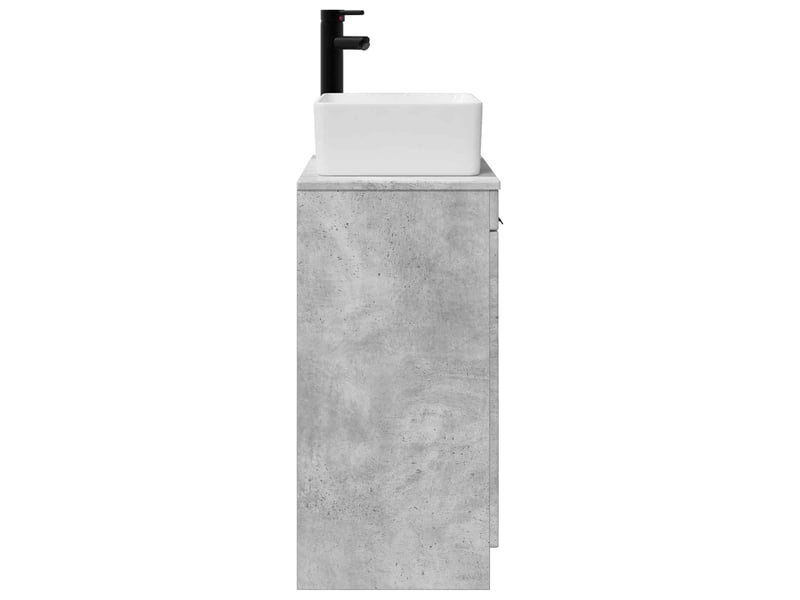 Meuble salle de bain avec évier, meuble de rangement gris béton 54x35x83 cm shl9892 - Conforama E