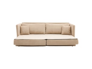 Canapé droit convertible BIQZUYA 2 places Tissu beige