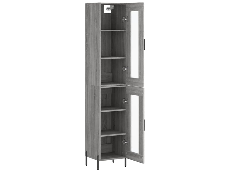  Buffet haut - bahut - meuble de rangement sonoma gris 34,5x34x180 cm bois d'ingénierie  - Conforama D