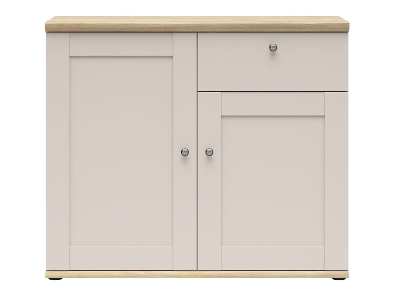  Buffet commode 2 portes 1 tiroirs coloris cachemire chêne mauvella - longueur 103 x profondeur 43 x hauteur 88 cm  - Conforama A