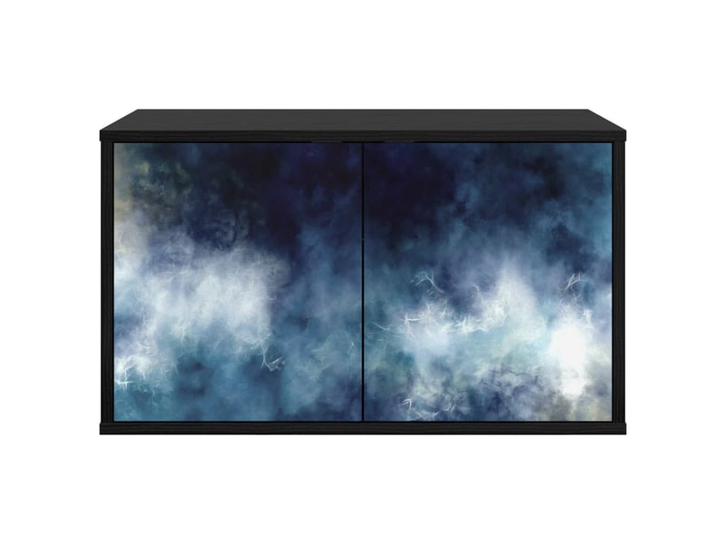  Meuble tv - banc tv - meuble de rangement mural raalte 69 x 33 x 40 cm chêne noir  - Conforama E