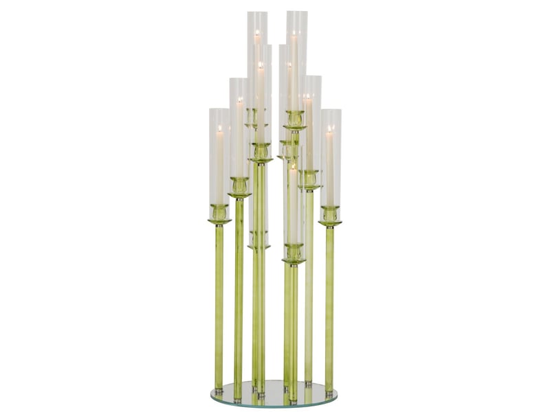  Chandelier 8 tiges en cristal wendy 120cm vert  - Conforama B