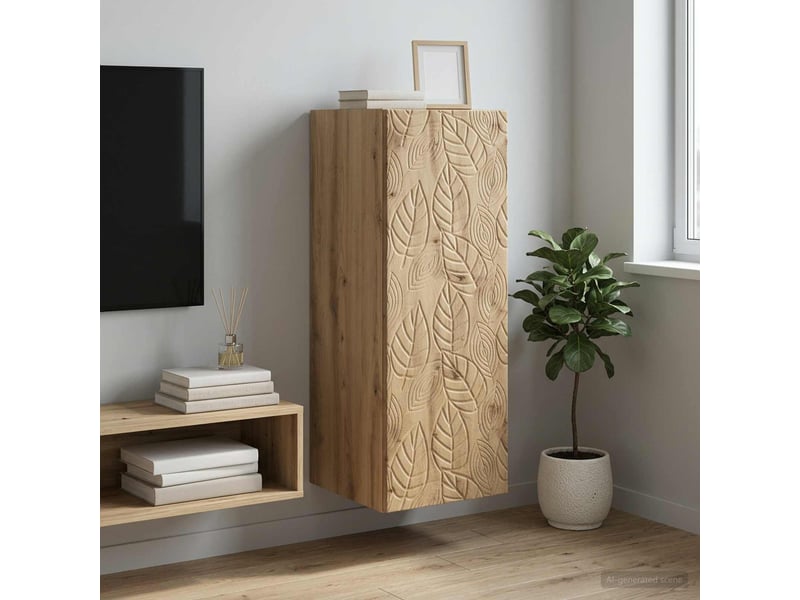  Armoire murale salon, meuble de rangement 33 x 34,5 x 90 cm bois d'ingénierie shl2563  - Conforama B