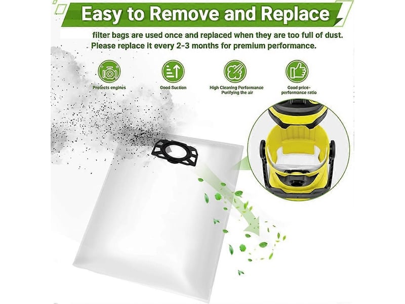  Vacuum cleaner bags filter for karcher wd2 plus wd3 wd3s kfi 357 se4001 se4002 ka 40 replacement bag 2.863-314.0  - Conforama E