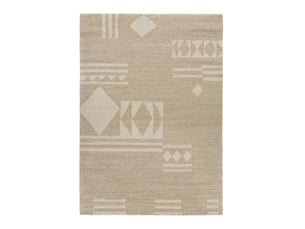 Atticgo venus tapis rectangulaire scandinave beige, 100% polypropylène face, dos jute