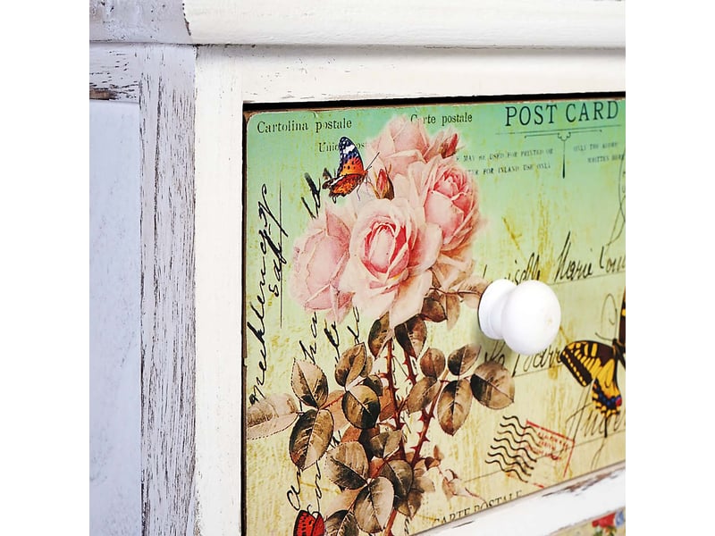 Commode venlo, armoire à tiroirs, style shabby chic, vintage, 9 tiroirs – 60x79x30cm - Conforama E