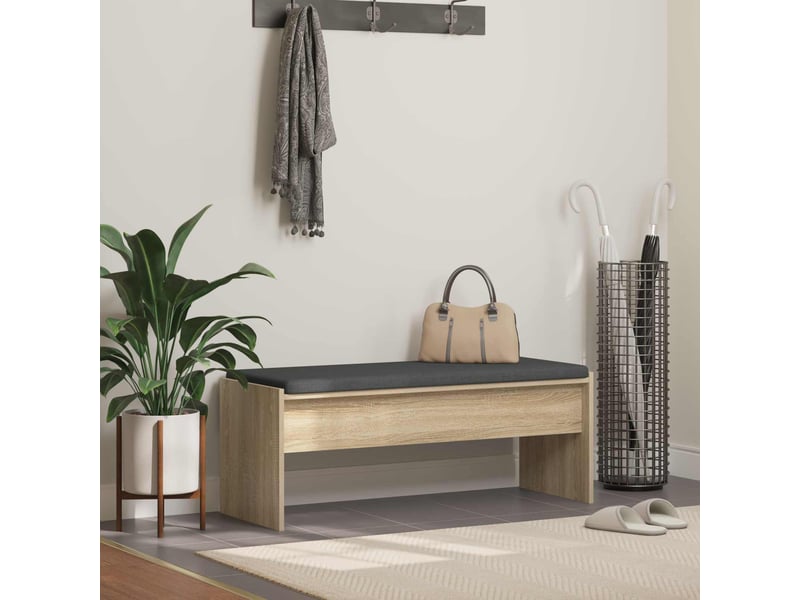  Banc d'entrée, banc interieur avec coussin chêne sonoma 103x38x40 cm  - Conforama B