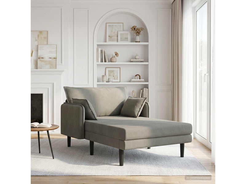 Vidaxl grande méridienne gris clair tissu en velours côtelé - Conforama B