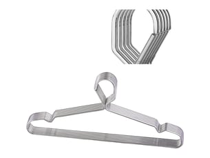 Lot de 10 cintres à verrouillage en fil de 16,5 pouces 4 mm avec crochets verrouillables en acier inoxydable, minces et résistants, anti-vent, à fermeture facile, en métal, gain de place, pour