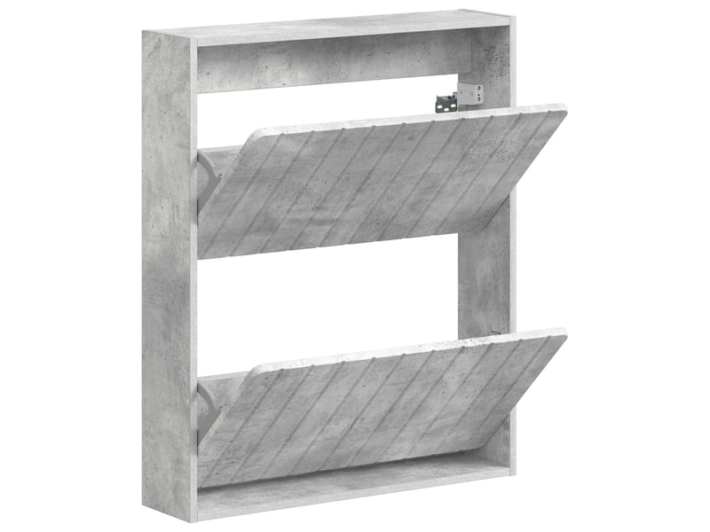  Meuble à chaussures mural, armoire à chaussures zwolle 71x17x86 cm gris béton  - Conforama C