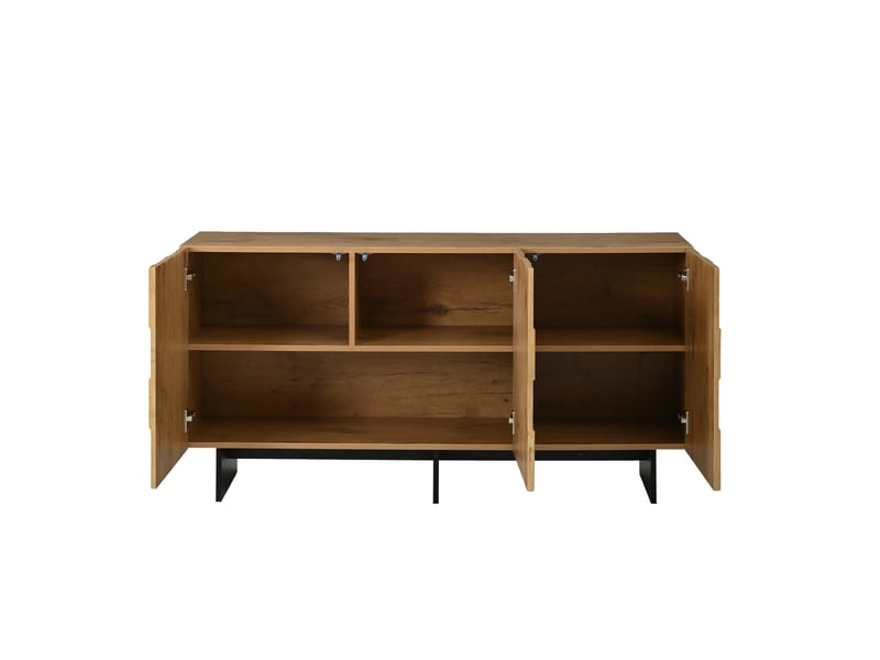  Buffet bas 140x40x70 cm naturel avec 3 portes Fay Lum - Conforama D